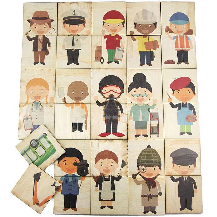 WORKERS AND WHEELS DOUBLE SIDED PUZZLE