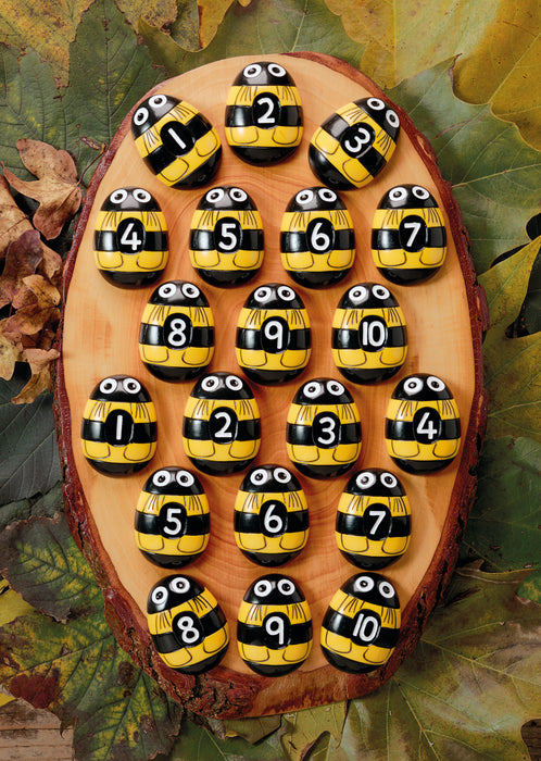 Honey Bee Number Stones
