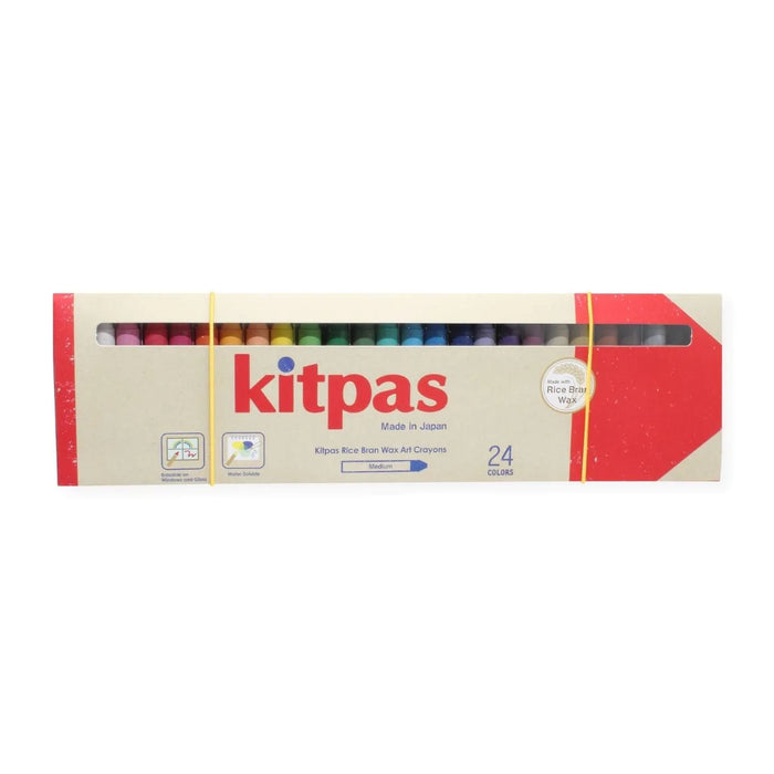 Kitpas Medium Stick Rice Wax Crayons 24 Colours