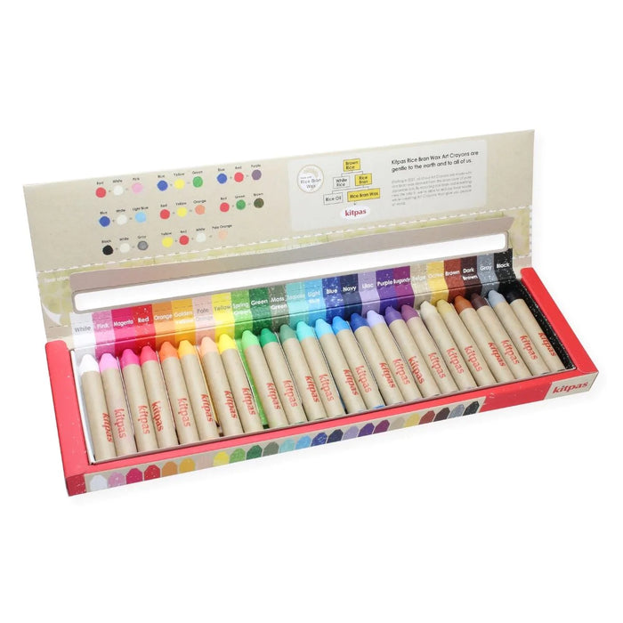Kitpas Medium Stick Rice Wax Crayons 24 Colours